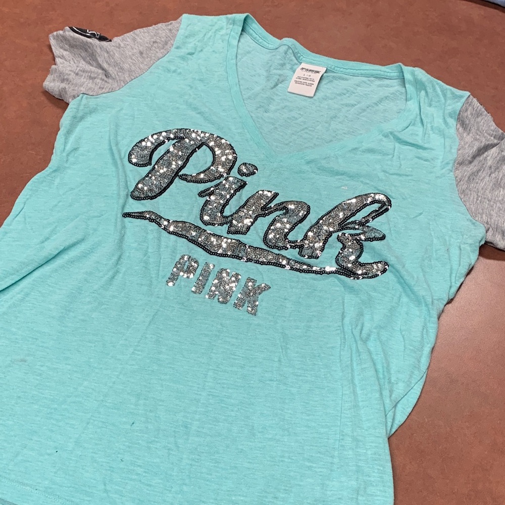 Pink brand shirt with sequins
